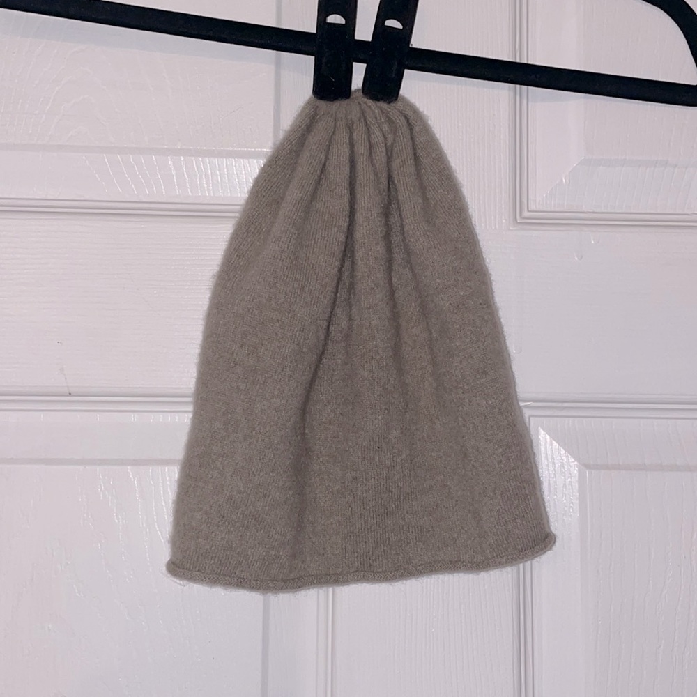 Taupe Cashmere Slouch Beanie